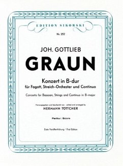 Cover Konzert B-Dur für Fagott und Streichorchester Partitur