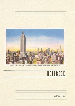 Cover Vintage Lined Notebook Empire State Building and Skyline, New York City