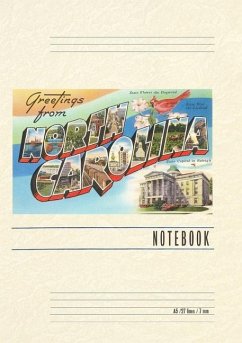 Cover Vintage Lined Notebook Greetings from North Carolina