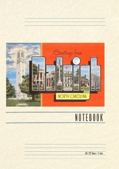 Cover Vintage Lined Notebook Greetings from Raleigh
