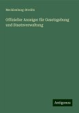 Offizieller Anzeiger für Gesetzgebung und Staatsverwaltung Offizieller Anzeiger für Gesetzgebung und Staatsverwaltung