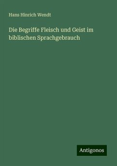 Die Begriffe Fleisch und Geist im biblischen Sprachgebrauch - Wendt, Hans Hinrich