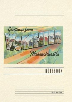 Cover Vintage Lined Notebook Greetings from Worcester, Massachusetts