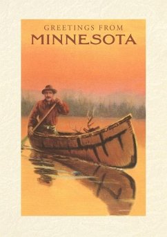 Cover Vintage Lined Notebook Greetings from Minnesota, Canoeing