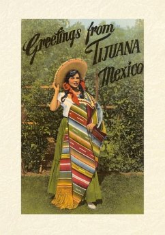 Cover Vintage Lined Notebook Greetings from Tijuana, Senorita in Serape