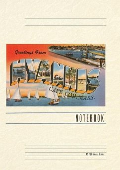 Cover Vintage Lined Notebook Greetings from Hyannis, Mass.