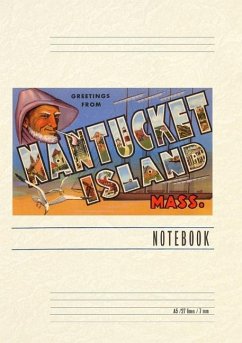 Cover Vintage Lined Notebook Greetings from Nantucket Island, Mass.