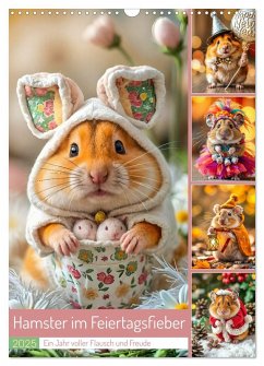 Hamster im Feiertagsfieber - Ein Jahr voller Flausch und Freude (Wandkalender 2025 DIN A3 hoch), CALVENDO Monatskalender