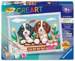 Cover CreArt, Malen nach Zahlen Kinder - Hunde im Körbchen
