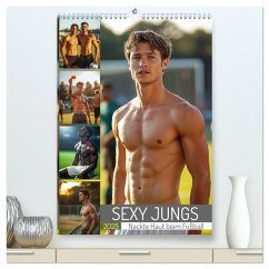 SEXY JUNGS - Nackte Haut beim Fußball (hochwertiger Premium Wandkalender 2025 DIN A2 hoch), Kunstdruck in Hochglanz - Calvendo;Fotografie, MB