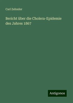 Bericht über die Cholera-Epidemie des Jahres 1867 - Zehnder, Carl