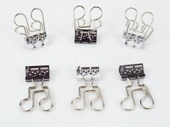 Vielzweckklammer Achtelnoten schwarz/weiß/silber 19 x 40 mm (Set mit 6 Stk)