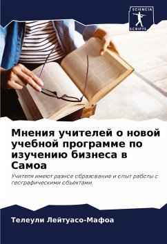Cover Mneniq uchitelej o nowoj uchebnoj programme po izucheniü biznesa w Samoa