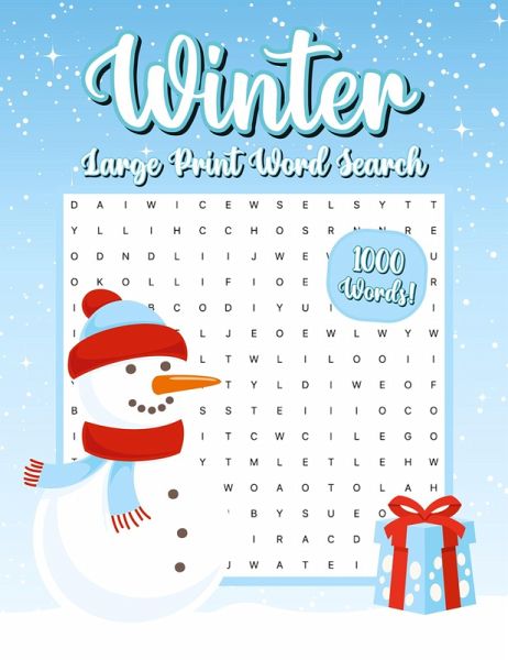 Winter Word Search, 1000 Words, Word Find Puzzle Book