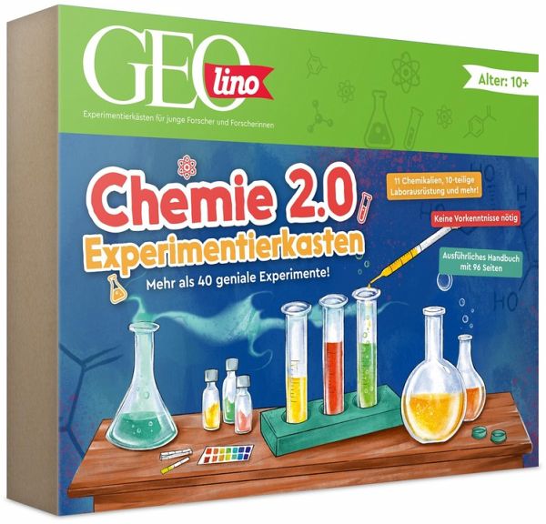 FRANZIS 67212 - GEOlino Chemie 2.0 Experimentierkasten - Mehr als 40 geniale Experimente! Für Kinder ab 10 Jahren