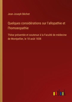Cover Quelques considérations sur l'allopathie et l'homoeopathie