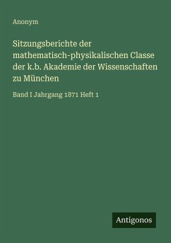 Cover Sitzungsberichte der mathematisch-physikalischen Classe der k.b. Akademie der Wissenschaften zu München