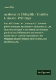 Analectes du Bibliophile - Première Livraison - Printemps