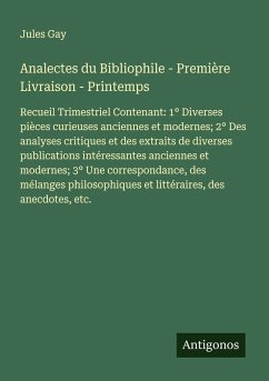 Cover Analectes du Bibliophile - Première Livraison - Printemps