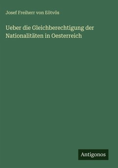 Cover Ueber die Gleichberechtigung der Nationalitäten in Oesterreich