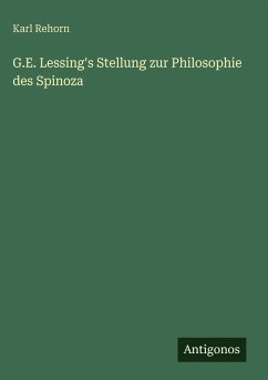Cover G.E. Lessing's Stellung zur Philosophie des Spinoza