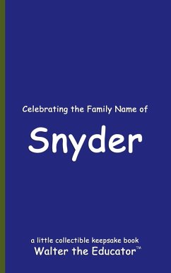 Cover Celebrating the Family Name of Snyder