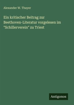 Cover Ein kritischer Beitrag zur Beethoven-Literatur vorgelesen im 