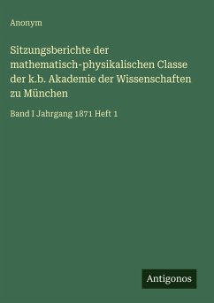 Cover Sitzungsberichte der mathematisch-physikalischen Classe der k.b. Akademie der Wissenschaften zu München