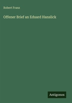 Cover Offener Brief an Eduard Hanslick