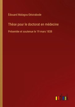 Cover Thèse pour le doctorat en médecine
