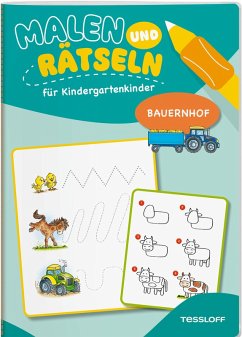 Cover Malen und Rätseln für Kindergartenkinder. Bauernhof