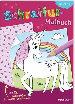 Cover Schraffur-Malbuch. Einhörner