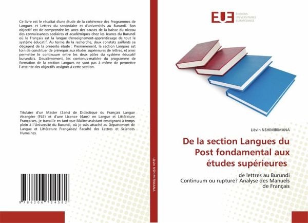 De la section Langues du Post fondamental aux études supérieures De la section Langues du Post fondamental aux études supérieures