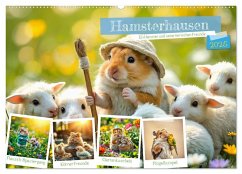 Hamsterhausen - Ein Hamster und seine tierischen Freunde (Wandkalender 2025 DIN A2 quer), CALVENDO Monatskalender