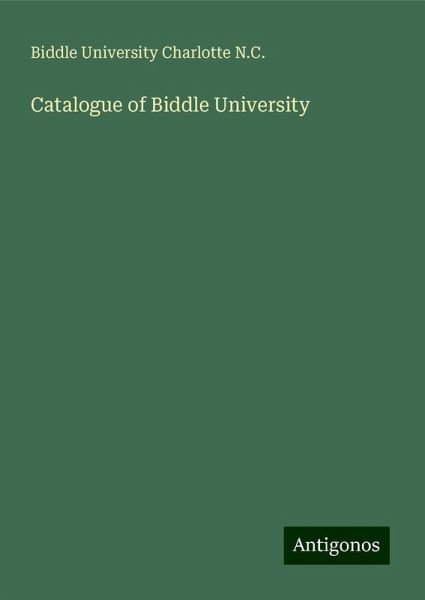 Catalogue of Biddle University