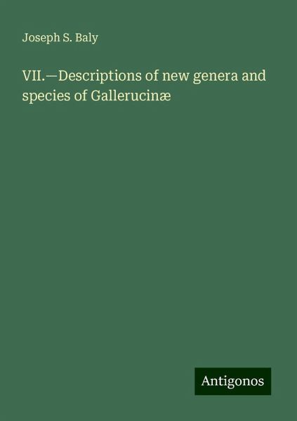 VII.¿Descriptions of new genera and species of Gallerucinæ VII.¿Descriptions of new genera and species of Gallerucinæ