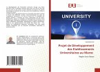 Projet de Développement des Etablissements Universitaires au Maroc Projet de Développement des Etablissements Universitaires au Maroc
