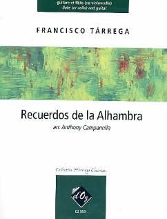 Cover Recuerdos de la Alhambra pour flűte (violoncelle) et guitare partiion et partie