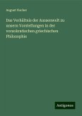 Das Verhältnis der Aussenwelt zu unsern Vorstellungen in der vorsokratischen griechischen Philosophie Das Verhältnis der Aussenwelt zu unsern Vorstellungen in der vorsokratischen griechischen Philosophie