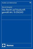 Das Recht auf Auskunft gemäß Art. 15 DSGVO Das Recht auf Auskunft gemäß Art. 15 DSGVO