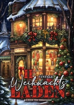 Cover Vintage Weihnachtsladen Malbuch für Erwachsene 2
