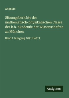 Cover Sitzungsberichte der mathematisch-physikalischen Classe der k.b. Akademie der Wissenschaften zu München