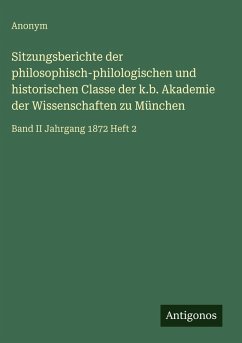 Cover Sitzungsberichte der philosophisch-philologischen und historischen Classe der k.b. Akademie der Wissenschaften zu München