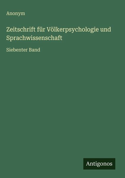 Zeitschrift für Völkerpsychologie und Sprachwissenschaft