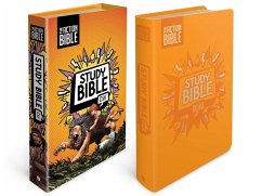 The Action Bible Study Bible Esv, Leathersoft, Orange, Full Color - David C Cook