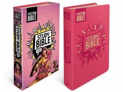 The Action Bible Study Bible Esv, Leathersoft, Pink, Full Color - David C Cook