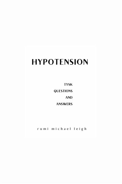 Hypotension (eBook, ePUB)