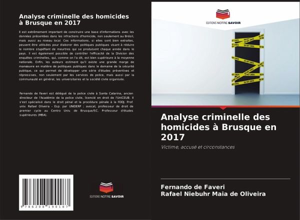 Analyse criminelle des homicides à Brusque en 2017 Analyse criminelle des homicides à Brusque en 2017