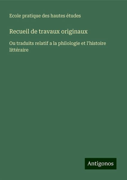 Recueil de travaux originaux