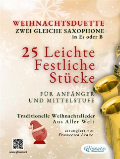 Cover Weihnachtsduette für Zwei Gleiche Saxophone in Es oder B   25 Leichte Stücke für Anfänger und Mittelstufe (eBook, ePUB)